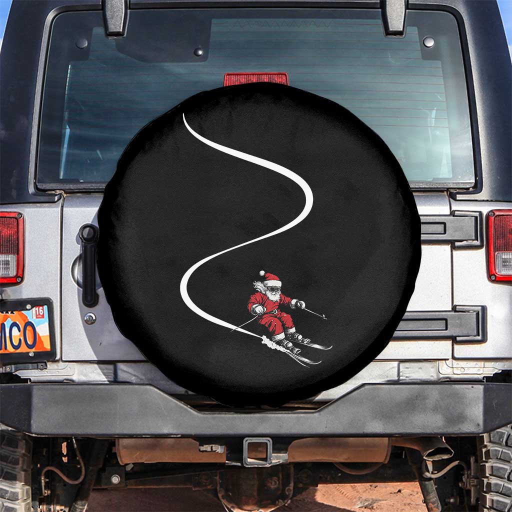 Skiing Santa Christmas Spare Tire Cover Retro Funny Ski Trip Freeride Freeski Winter Sports Skiers - Wonder Print Shop