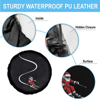 Skiing Santa Christmas Spare Tire Cover Retro Funny Ski Trip Freeride Freeski Winter Sports Skiers - Wonder Print Shop