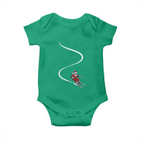Skiing Santa Christmas Baby Onesie Retro Funny Ski Trip Freeride Freeski Winter Sports Skiers - Wonder Print Shop