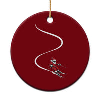 Skiing Santa Christmas Ceramic Ornament Retro Funny Ski Trip Freeride Freeski Winter Sports Skiers - Wonder Print Shop