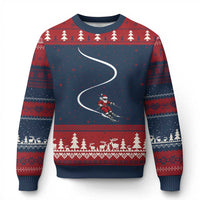 Skiing Santa Xmas Ugly Christmas Sweater Retro Funny Ski Trip Freeride Freeski Winter Sports Skiers - Wonder Print Shop