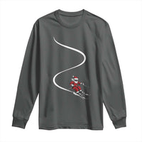 Skiing Santa Christmas Long Sleeve Shirt Retro Funny Ski Trip Freeride Freeski Winter Sports Skiers - Wonder Print Shop