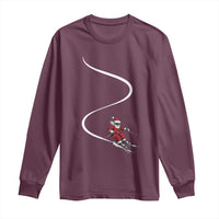 Skiing Santa Christmas Long Sleeve Shirt Retro Funny Ski Trip Freeride Freeski Winter Sports Skiers - Wonder Print Shop
