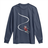 Skiing Santa Christmas Long Sleeve Shirt Retro Funny Ski Trip Freeride Freeski Winter Sports Skiers - Wonder Print Shop