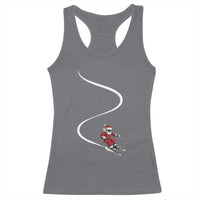 Skiing Santa Christmas Racerback Tank Top Retro Funny Ski Trip Freeride Freeski Winter Sports Skiers - Wonder Print Shop