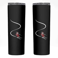 Skiing Santa Christmas Skinny Tumbler Retro Funny Ski Trip Freeride Freeski Winter Sports Skiers - Wonder Print Shop