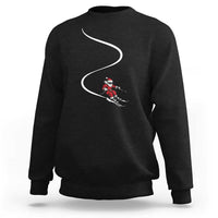 Skiing Santa Christmas Sweatshirt Retro Funny Ski Trip Freeride Freeski Winter Sports Skiers - Wonder Print Shop