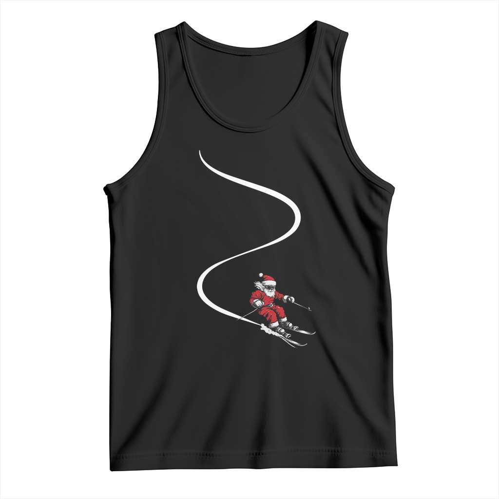 Skiing Santa Christmas Tank Top Retro Funny Ski Trip Freeride Freeski Winter Sports Skiers - Wonder Print Shop