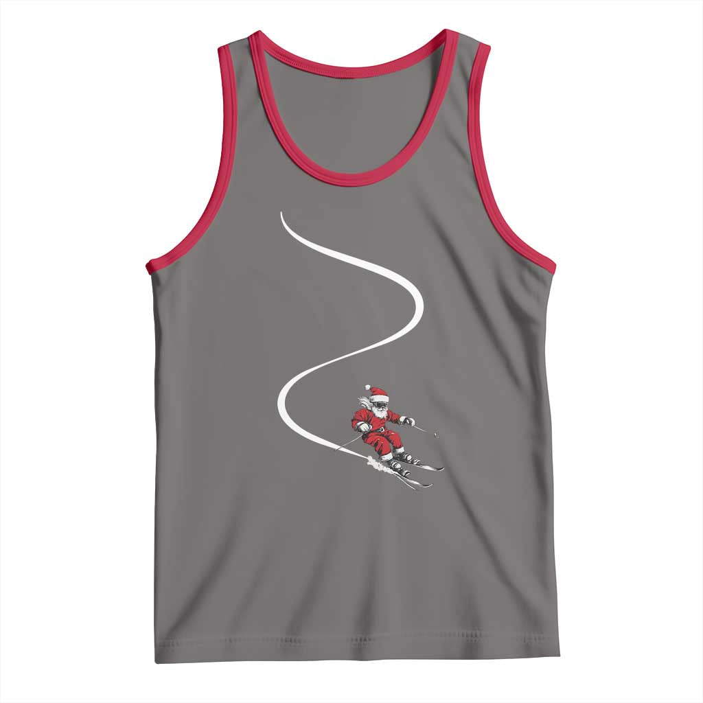 Skiing Santa Christmas Tank Top Retro Funny Ski Trip Freeride Freeski Winter Sports Skiers - Wonder Print Shop
