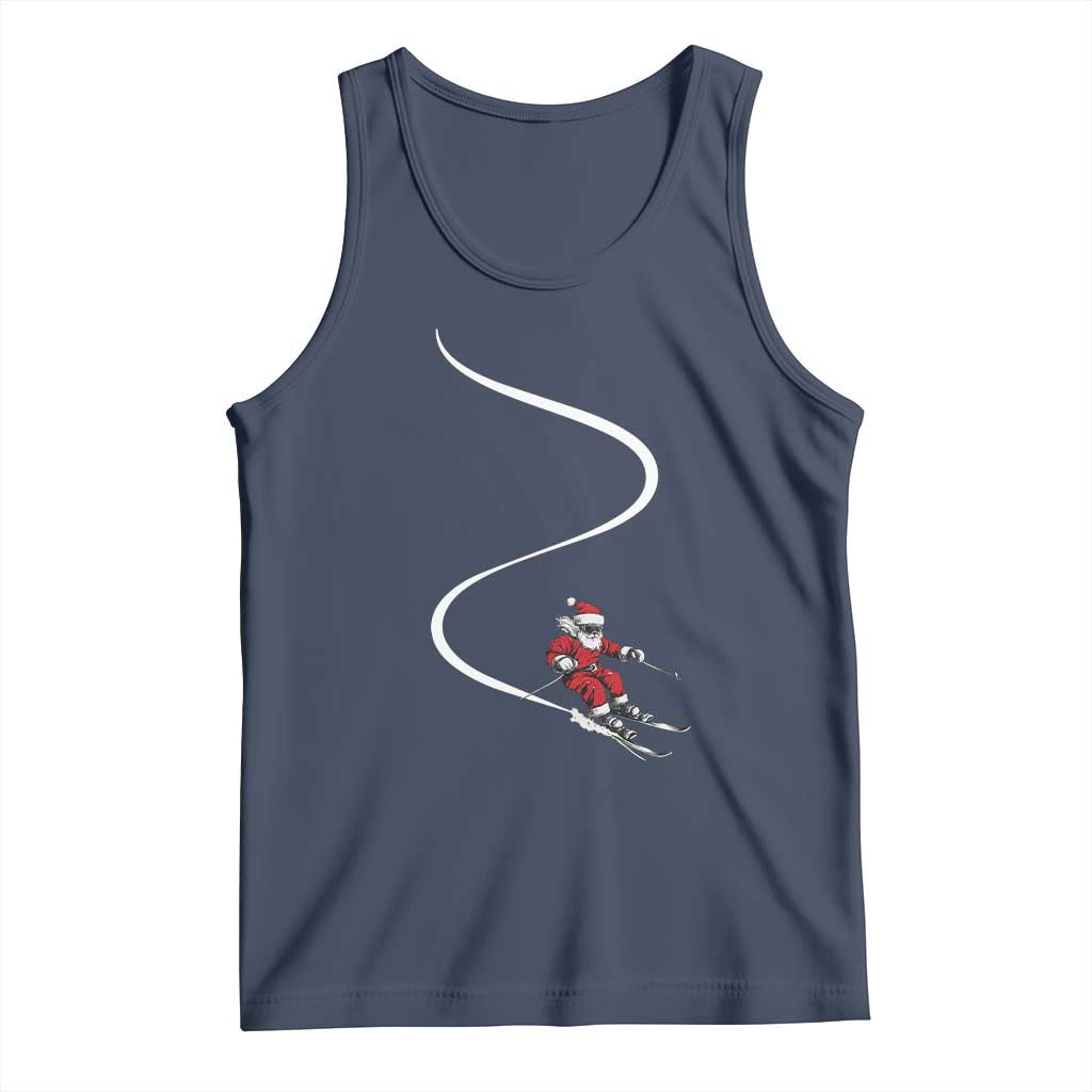 Skiing Santa Christmas Tank Top Retro Funny Ski Trip Freeride Freeski Winter Sports Skiers - Wonder Print Shop