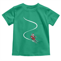 Skiing Santa Christmas Toddler T Shirt Retro Funny Ski Trip Freeride Freeski Winter Sports Skiers - Wonder Print Shop