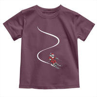 Skiing Santa Christmas Toddler T Shirt Retro Funny Ski Trip Freeride Freeski Winter Sports Skiers - Wonder Print Shop