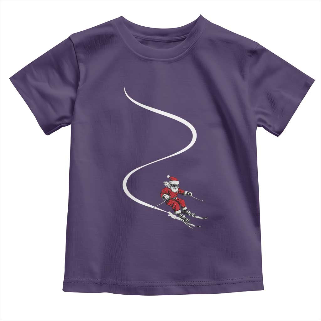Skiing Santa Christmas Toddler T Shirt Retro Funny Ski Trip Freeride Freeski Winter Sports Skiers - Wonder Print Shop