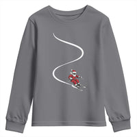 Skiing Santa Christmas Youth Sweatshirt Retro Funny Ski Trip Freeride Freeski Winter Sports Skiers - Wonder Print Shop