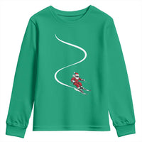 Skiing Santa Christmas Youth Sweatshirt Retro Funny Ski Trip Freeride Freeski Winter Sports Skiers - Wonder Print Shop