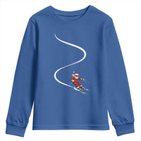 Skiing Santa Christmas Youth Sweatshirt Retro Funny Ski Trip Freeride Freeski Winter Sports Skiers - Wonder Print Shop