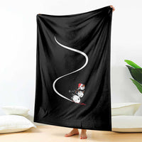 Skiing Snowman Throw Blanket Funny Ski Freeride Freeski Winter Sports Skiers - Wonder Print Shop