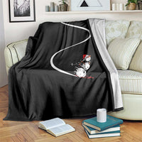 Skiing Snowman Throw Blanket Funny Ski Freeride Freeski Winter Sports Skiers - Wonder Print Shop