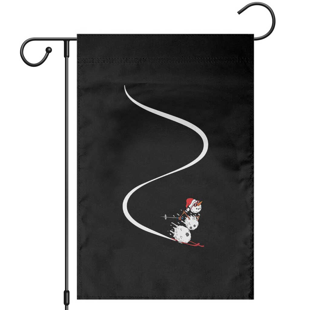Skiing Snowman Garden Flag Funny Ski Freeride Freeski Winter Sports Skiers - undefined