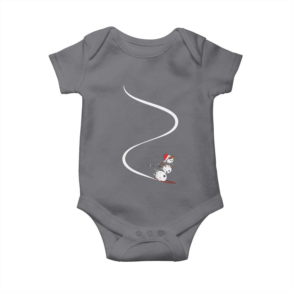 Skiing Snowman Baby Onesie Funny Ski Freeride Freeski Winter Sports Skiers - Wonder Print Shop