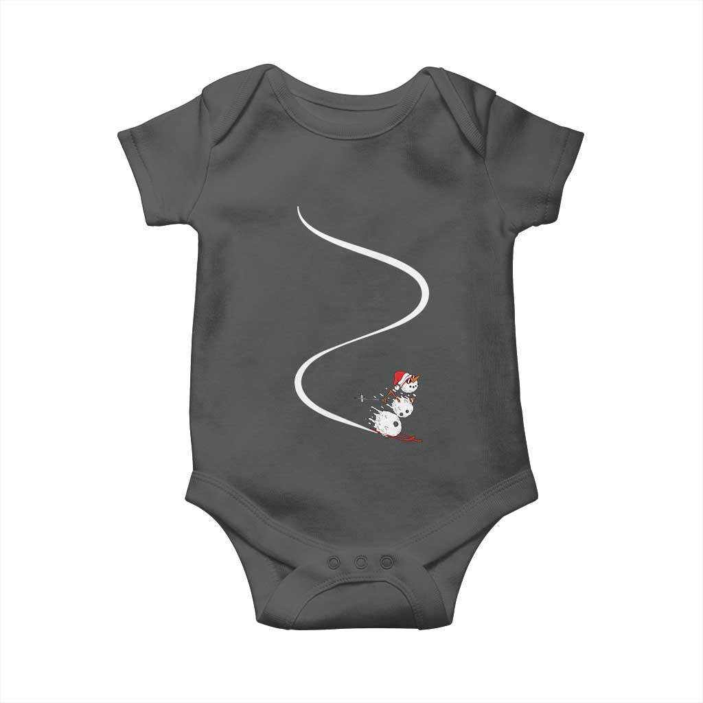 Skiing Snowman Baby Onesie Funny Ski Freeride Freeski Winter Sports Skiers - Wonder Print Shop