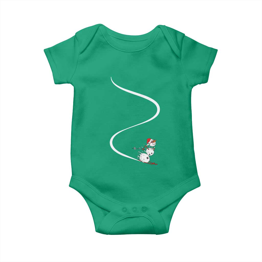 Skiing Snowman Baby Onesie Funny Ski Freeride Freeski Winter Sports Skiers - Wonder Print Shop