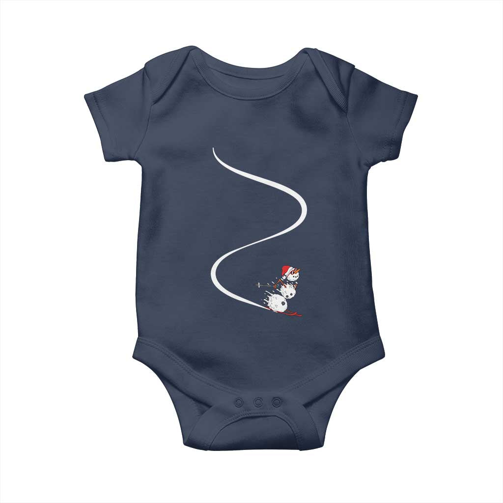 Skiing Snowman Baby Onesie Funny Ski Freeride Freeski Winter Sports Skiers - Wonder Print Shop