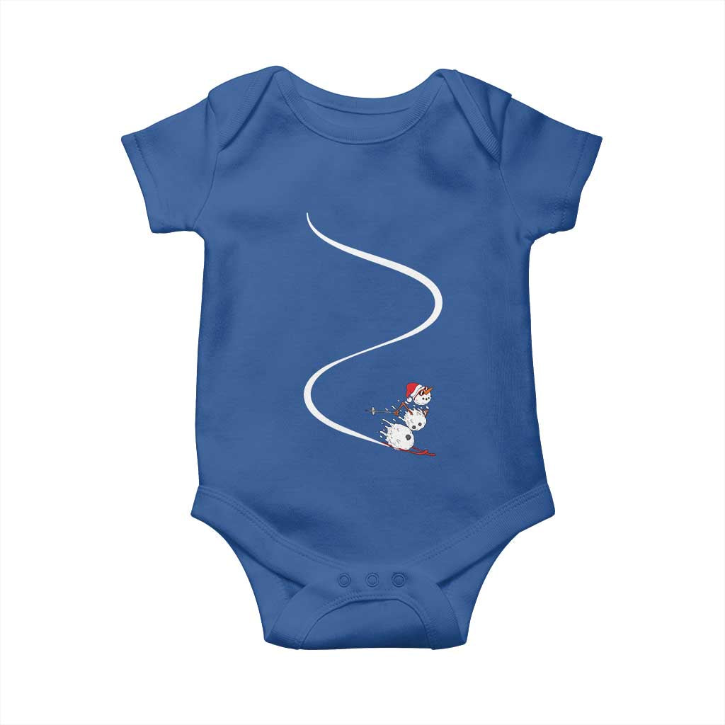 Skiing Snowman Baby Onesie Funny Ski Freeride Freeski Winter Sports Skiers - Wonder Print Shop