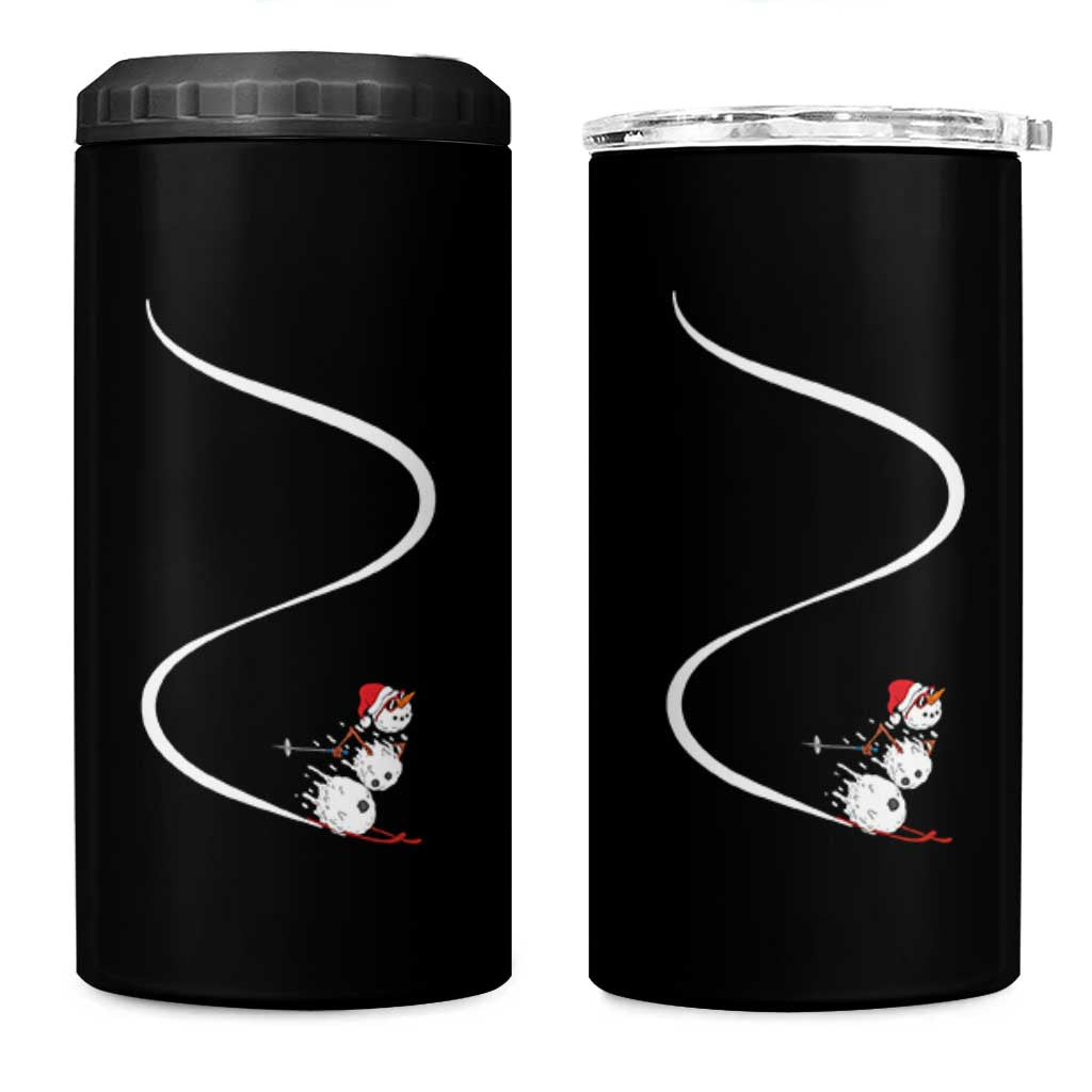 Skiing Snowman 4 in 1 Can Cooler Tumbler Funny Ski Freeride Freeski Winter Sports Skiers - Wonder Print Shop