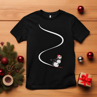 Skiing Snowman T Shirt Funny Ski Freeride Freeski Winter Sports Skiers - Wonder Print Shop