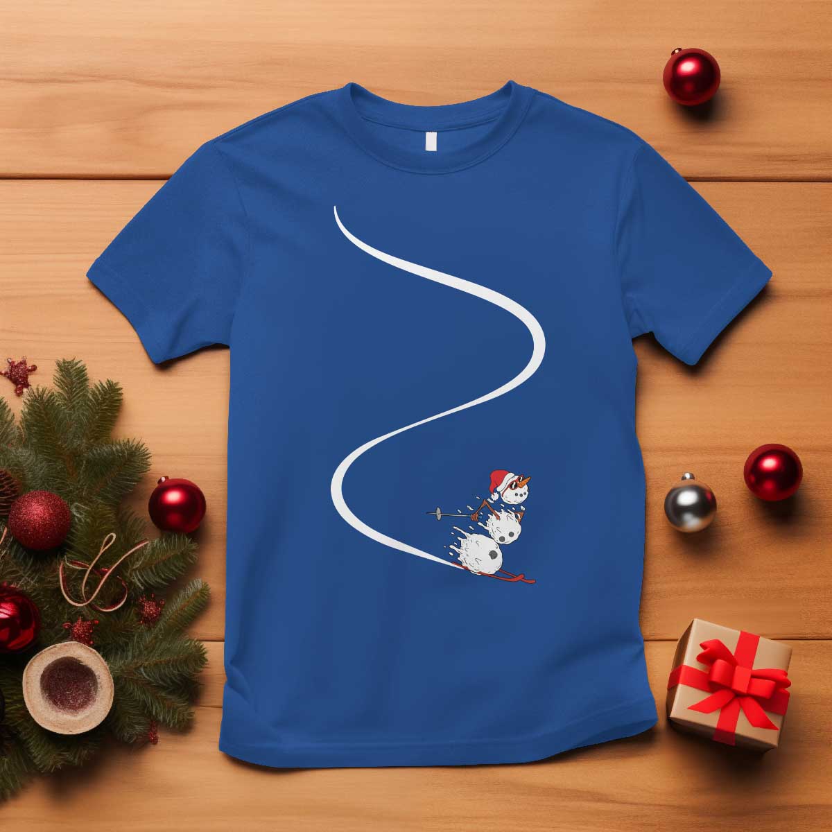 Skiing Snowman T Shirt Funny Ski Freeride Freeski Winter Sports Skiers - Wonder Print Shop