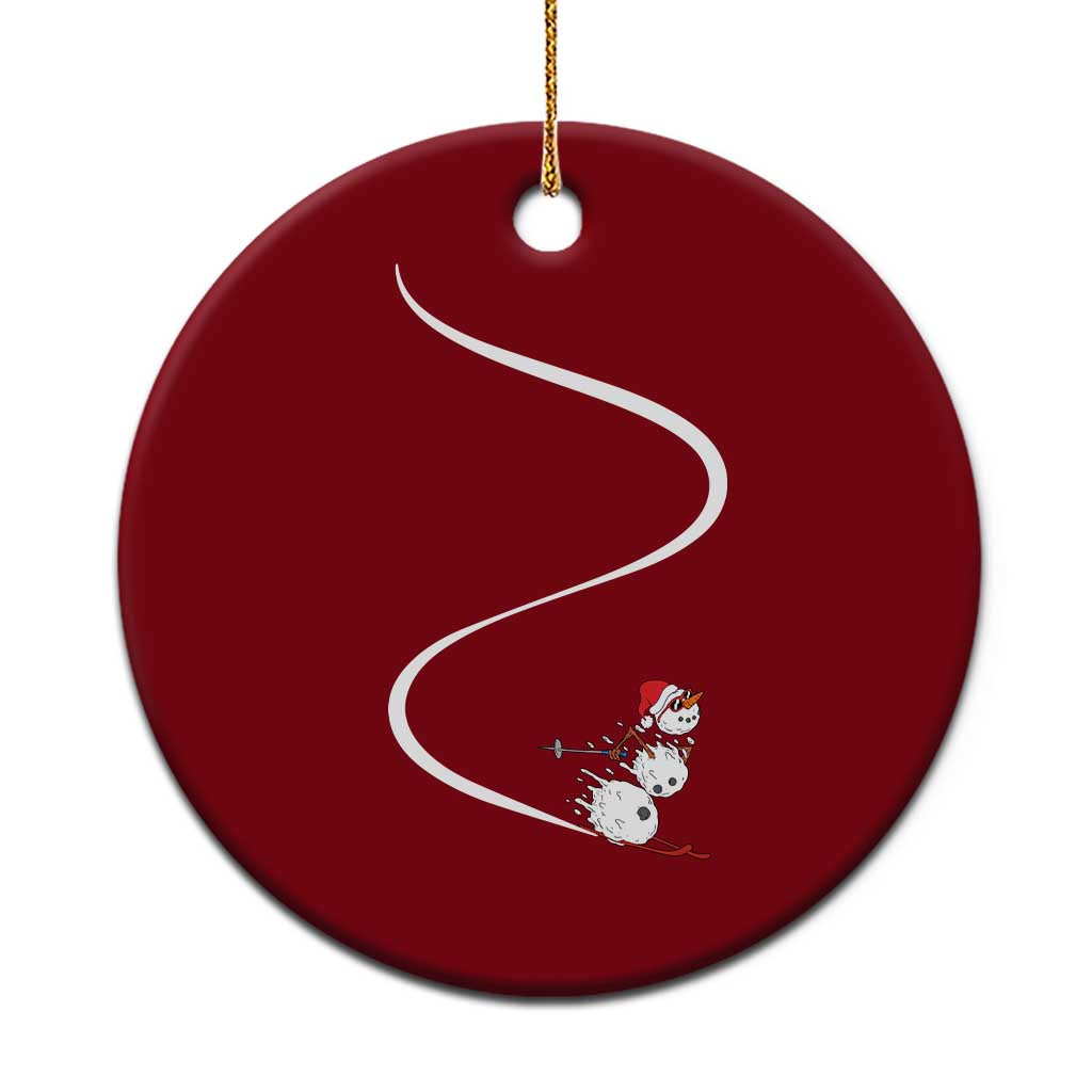 Skiing Snowman Ceramic Ornament Funny Ski Freeride Freeski Winter Sports Skiers - Wonder Print Shop
