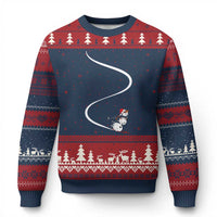 Skiing Snowman Ugly Christmas Sweater Funny Ski Freeride Freeski Winter Sports Skiers - Wonder Print Shop