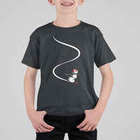 Skiing Snowman T Shirt For Kid Funny Ski Freeride Freeski Winter Sports Skiers - Wonder Print Shop