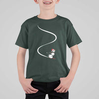 Skiing Snowman T Shirt For Kid Funny Ski Freeride Freeski Winter Sports Skiers - Wonder Print Shop