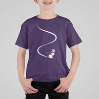 Skiing Snowman T Shirt For Kid Funny Ski Freeride Freeski Winter Sports Skiers - Wonder Print Shop