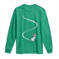 Skiing Snowman Long Sleeve Shirt Funny Ski Freeride Freeski Winter Sports Skiers - Wonder Print Shop