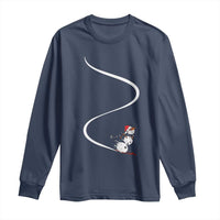 Skiing Snowman Long Sleeve Shirt Funny Ski Freeride Freeski Winter Sports Skiers - Wonder Print Shop
