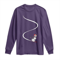 Skiing Snowman Long Sleeve Shirt Funny Ski Freeride Freeski Winter Sports Skiers - Wonder Print Shop