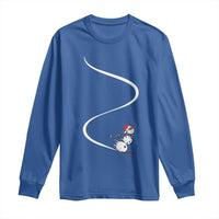 Skiing Snowman Long Sleeve Shirt Funny Ski Freeride Freeski Winter Sports Skiers - Wonder Print Shop