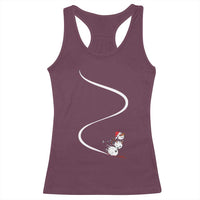 Skiing Snowman Racerback Tank Top Funny Ski Freeride Freeski Winter Sports Skiers - Wonder Print Shop