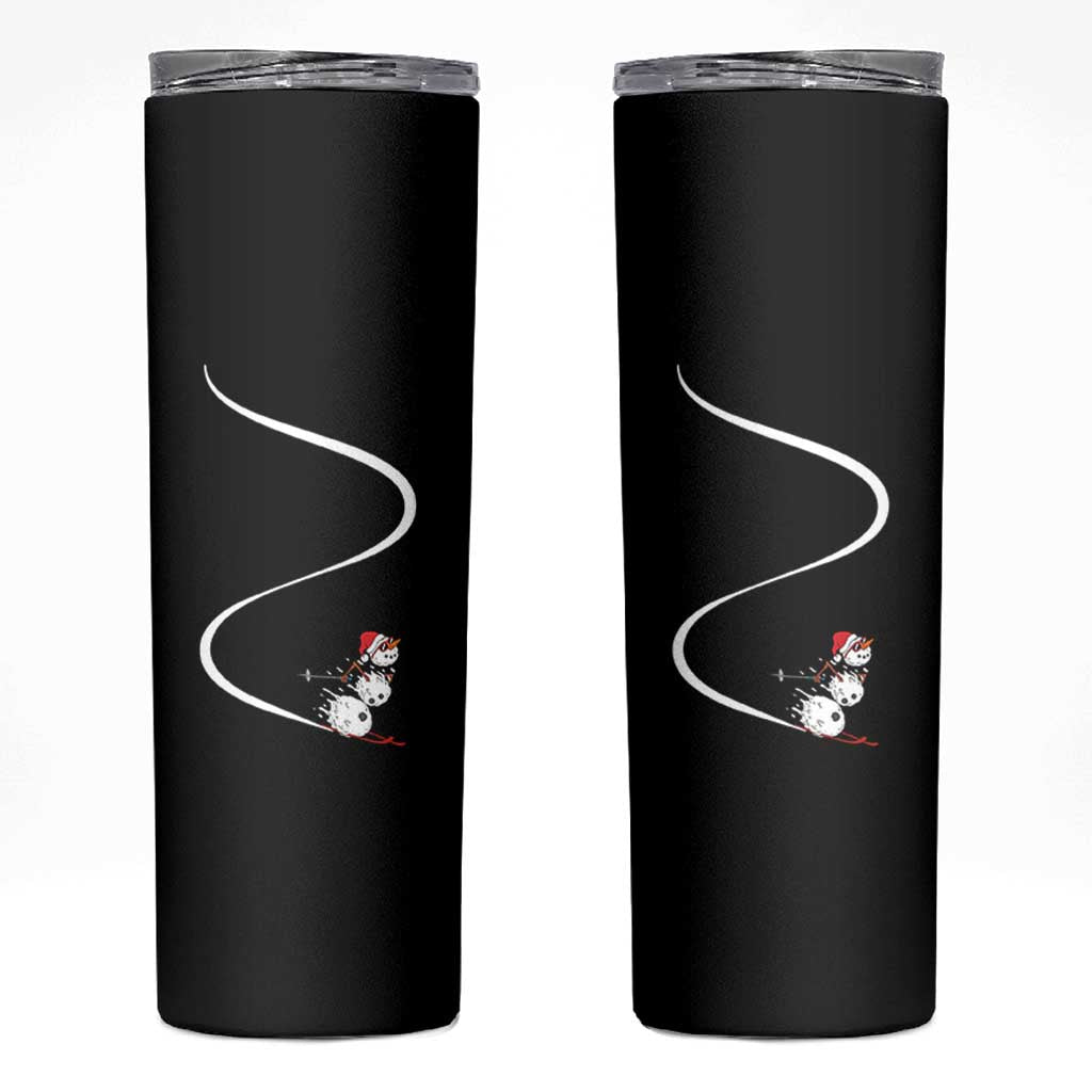 Skiing Snowman Skinny Tumbler Funny Ski Freeride Freeski Winter Sports Skiers - Wonder Print Shop