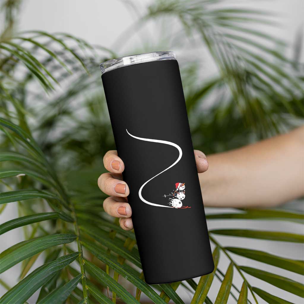 Skiing Snowman Skinny Tumbler Funny Ski Freeride Freeski Winter Sports Skiers - Wonder Print Shop