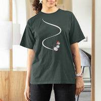 Skiing Snowman T Shirt For Women Funny Ski Freeride Freeski Winter Sports Skiers - Wonder Print Shop
