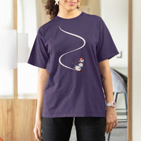Skiing Snowman T Shirt For Women Funny Ski Freeride Freeski Winter Sports Skiers - Wonder Print Shop
