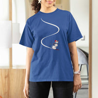 Skiing Snowman T Shirt For Women Funny Ski Freeride Freeski Winter Sports Skiers - Wonder Print Shop