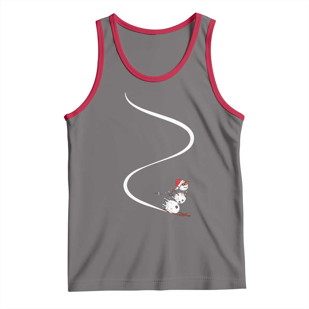 Skiing Snowman Tank Top Funny Ski Freeride Freeski Winter Sports Skiers - Wonder Print Shop