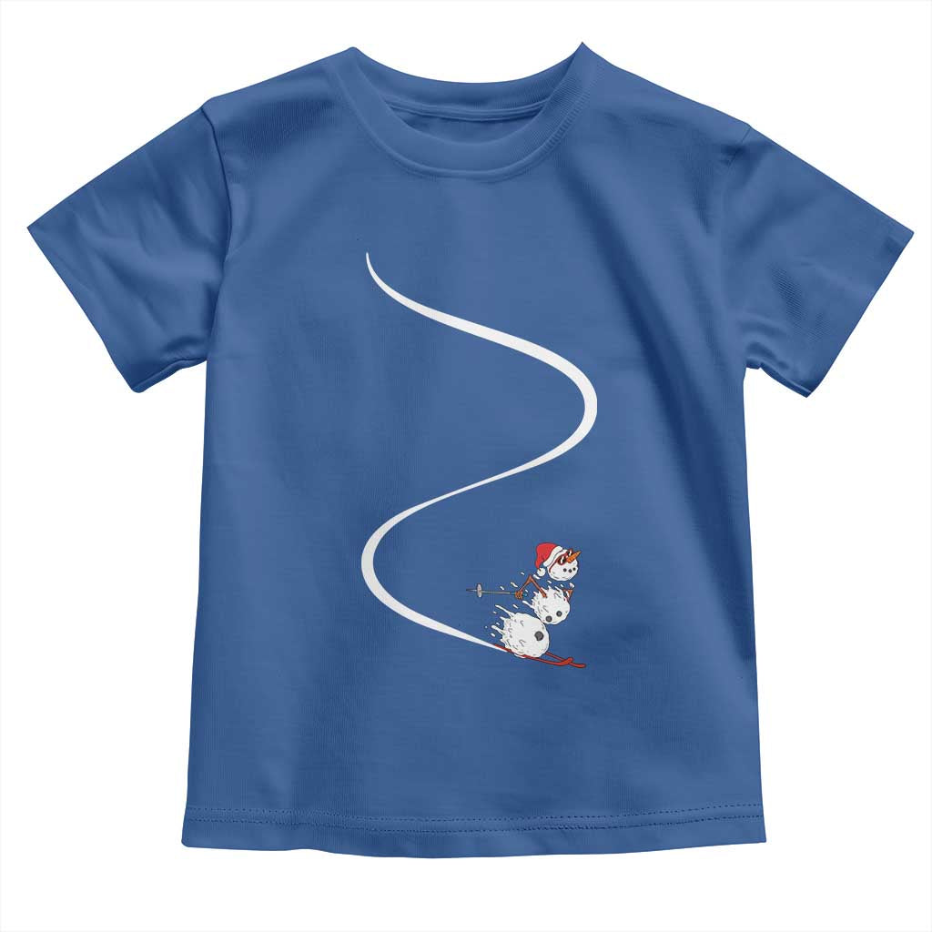 Skiing Snowman Toddler T Shirt Funny Ski Freeride Freeski Winter Sports Skiers - Wonder Print Shop