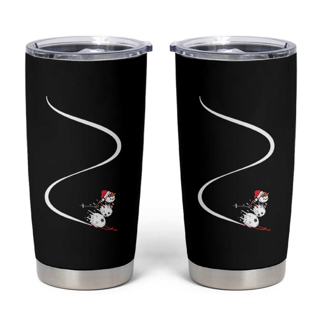 Skiing Snowman Tumbler Cup Funny Ski Freeride Freeski Winter Sports Skiers - Wonder Print Shop