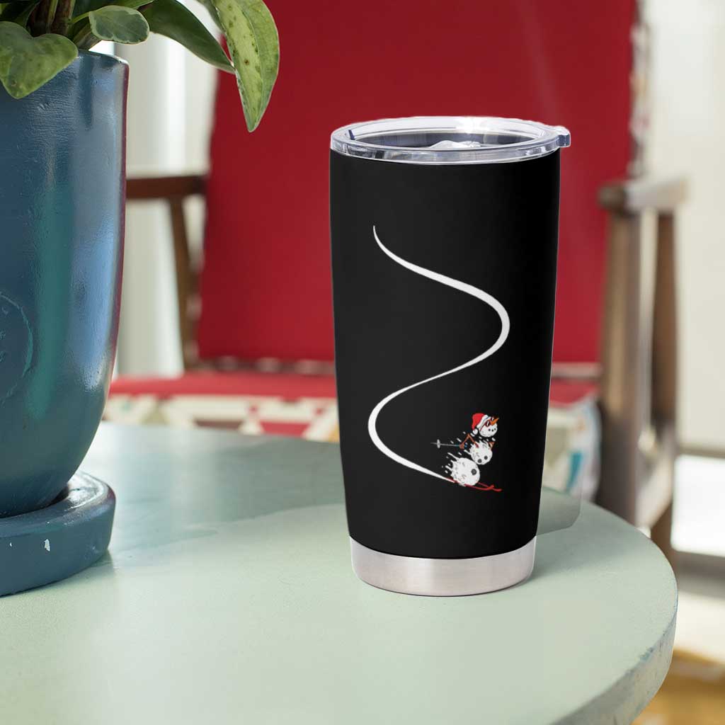 Skiing Snowman Tumbler Cup Funny Ski Freeride Freeski Winter Sports Skiers - Wonder Print Shop